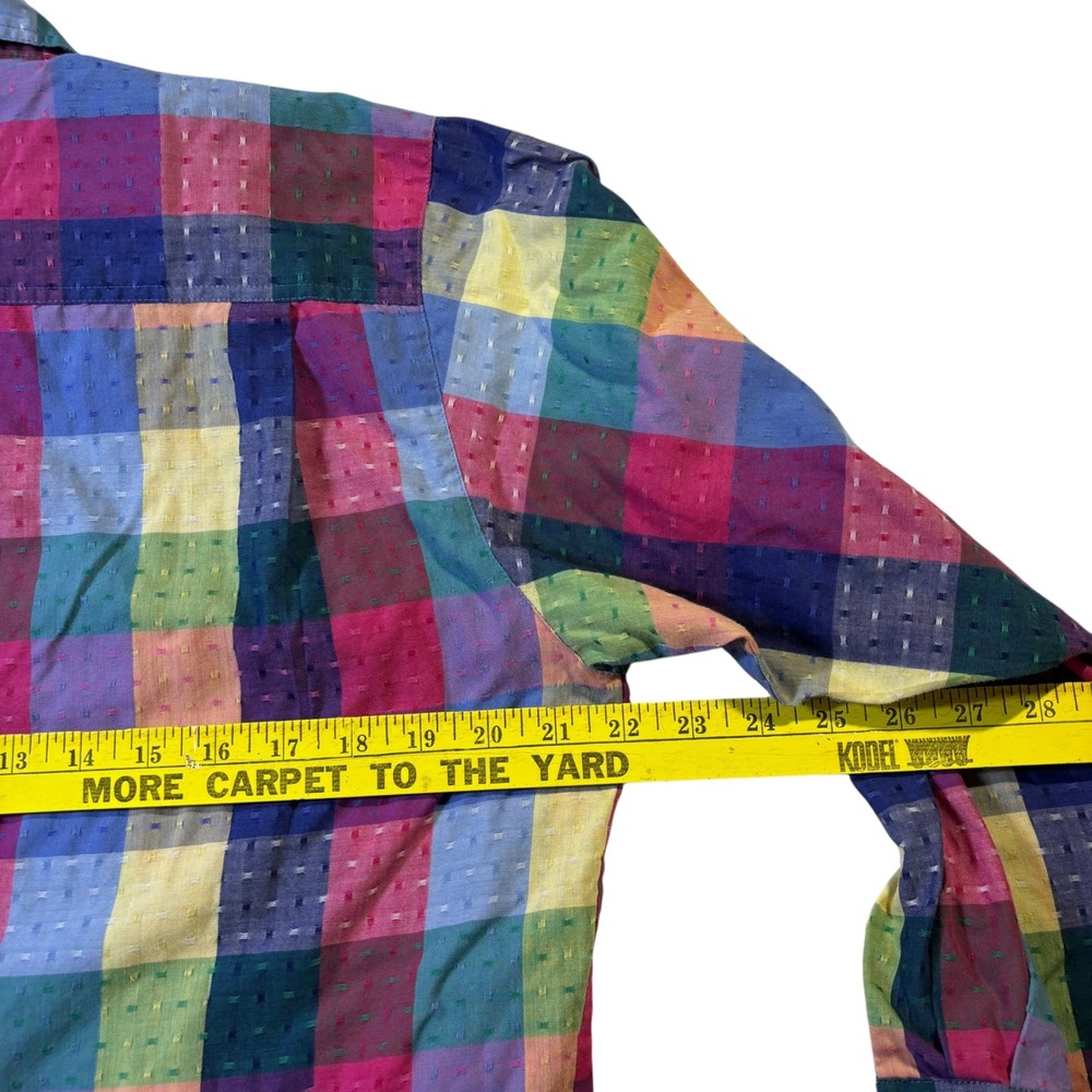 Koret City Blues Multicolor Plaid Long Sleeve Shirt Medium Patchwork Cotton - Picture 8 of 11
